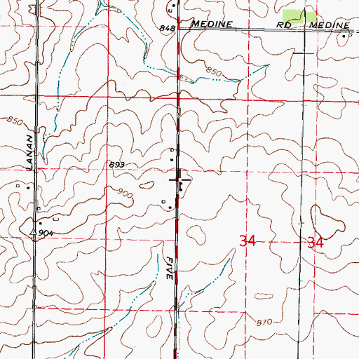 Topographic Map of Hix School (historical), IL