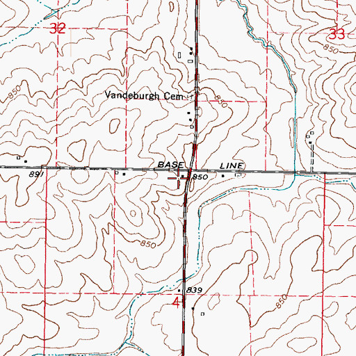 Topographic Map of Vandeburg School (historical), IL