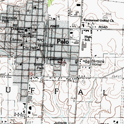 Topographic Map of Centennial Elementary School, IL