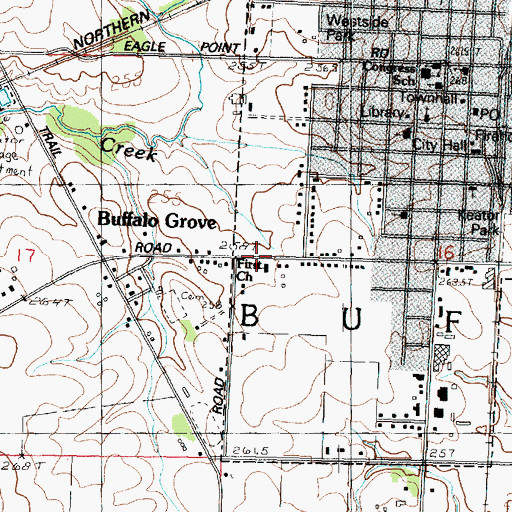 Topographic Map of First Baptist Church, IL