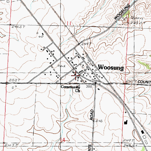 Topographic Map of Community Church, IL