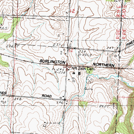 Topographic Map of Mount Zion Cemetery, IL