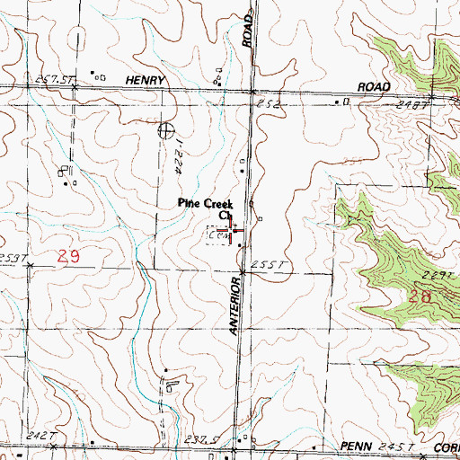 Topographic Map of Pine Creek Church, IL