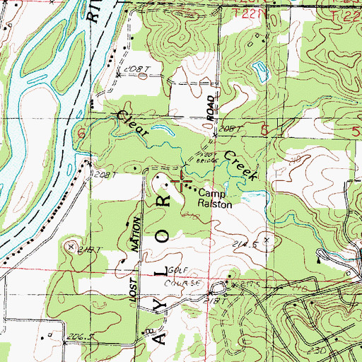 Topographic Map of Camp Ralston, IL