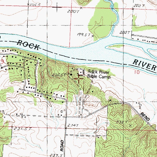 Topographic Map of Rock River Bible Camp, IL
