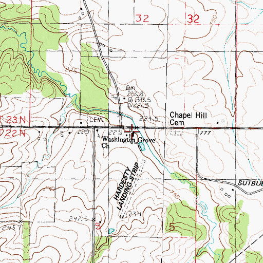 Topographic Map of Washington Grove Church, IL