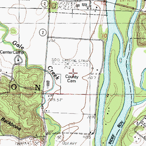 Topographic Map of County Farm Cemetery, IL