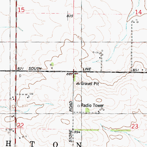 Topographic Map of Union School (historical), IL