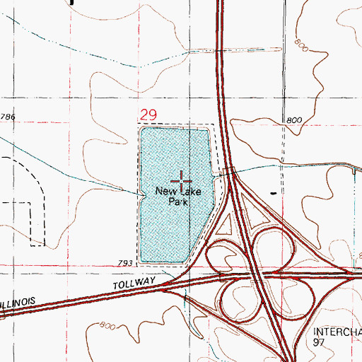 Topographic Map of New Lake Park, IL
