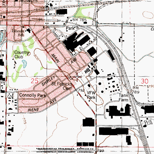 Topographic Map of Saint Patrick's Cemetery, IL