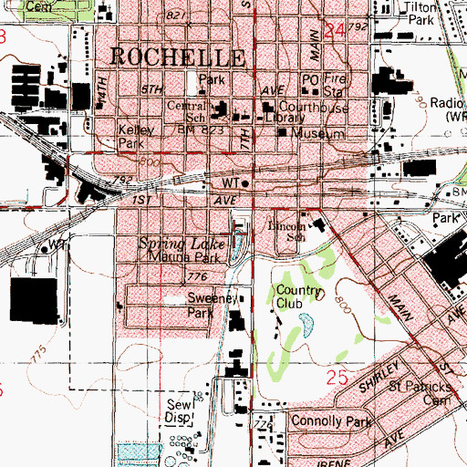 Topographic Map of Marina Park, IL