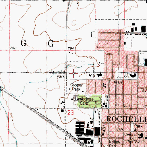 Topographic Map of Atwood Park, IL