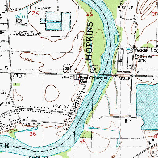 Topographic Map of Rock River First Church of God, IL