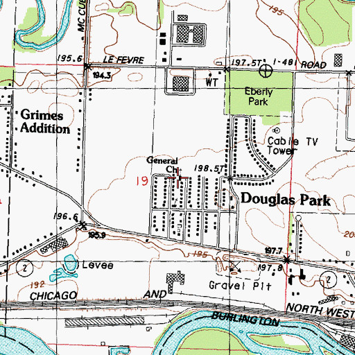Topographic Map of General Church, IL
