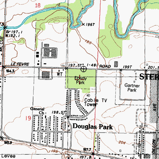Topographic Map of Eberly Park, IL