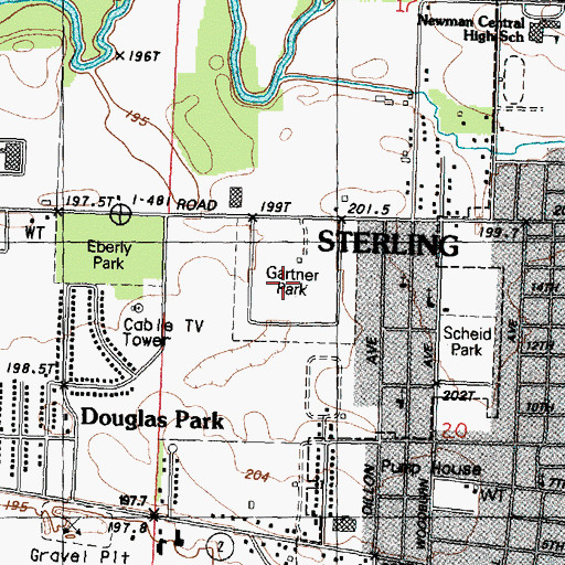 Topographic Map of Gartner Park, IL
