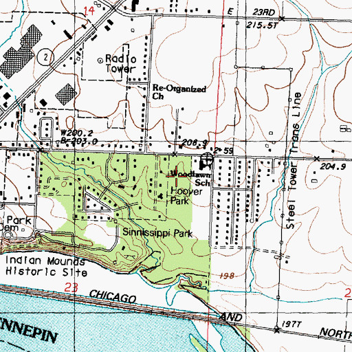 Topographic Map of Hoover Park, IL