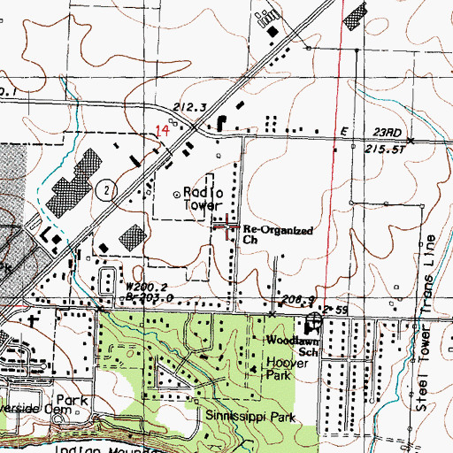 Topographic Map of Reorganized Church of Jesus Christ of Latter Day Saints, IL