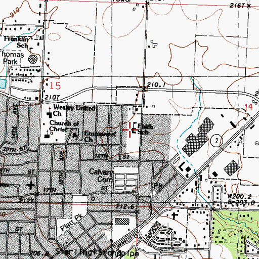 Topographic Map of Faith Baptist Christian School, IL