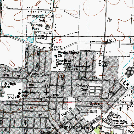 Topographic Map of Emmanuel Baptist Church, IL