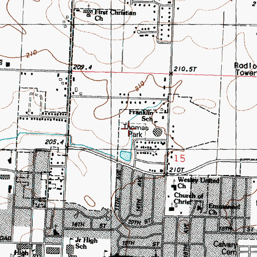 Topographic Map of Thomas Park, IL