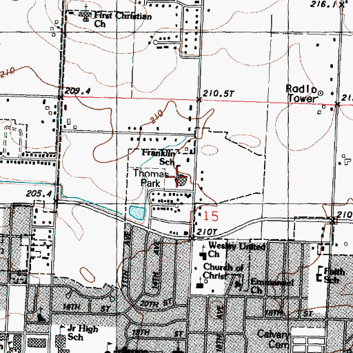 Topographic Map of Franklin Elementary School, IL