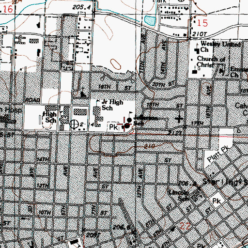 Topographic Map of Jefferson Elementary School, IL