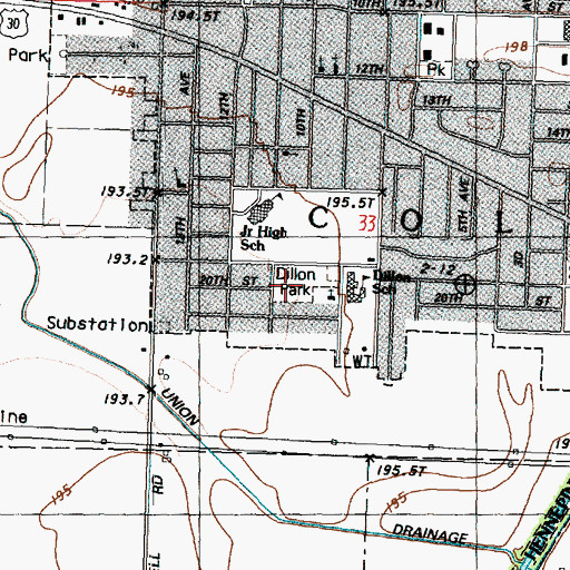 Topographic Map of Dillon Park, IL