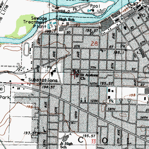 Topographic Map of Saint Andrew Catholic Church, IL