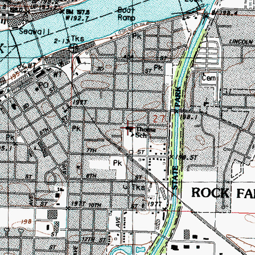 Topographic Map of Thome Elementary School, IL