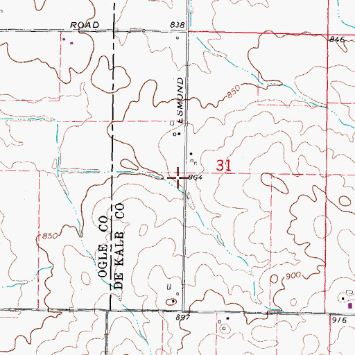 Topographic Map of Rundown School (historical), IL
