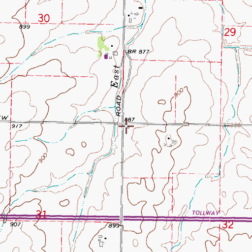 Topographic Map of Rose School (historical), IL
