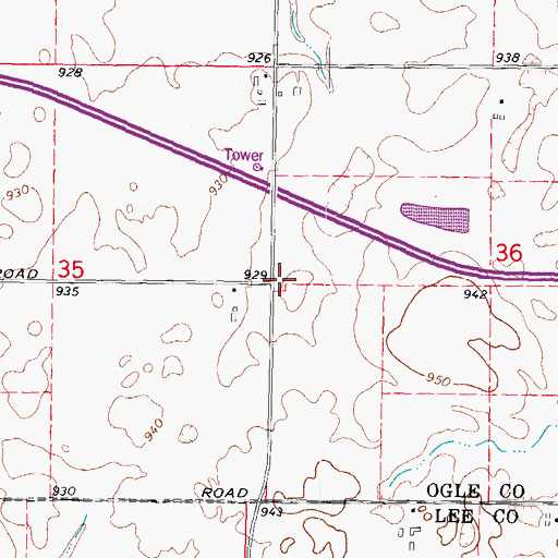 Topographic Map of Govig School (historical), IL
