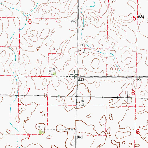 Topographic Map of Johnson School (historical), IL