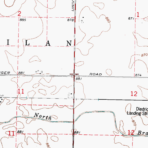 Topographic Map of Brown School (historical), IL