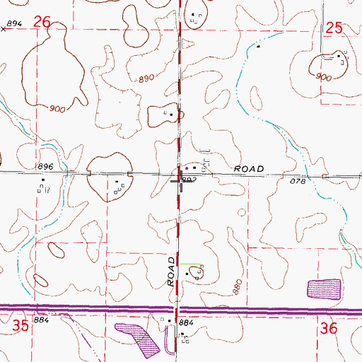 Topographic Map of Anderson School (historical), IL