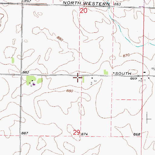 Topographic Map of Slade School (historical), IL