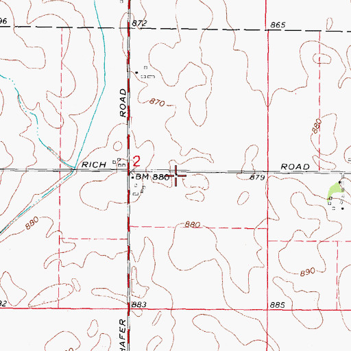 Topographic Map of Johnson School (historical), IL