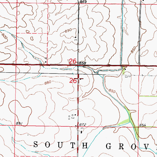Topographic Map of Gibson School (historical), IL