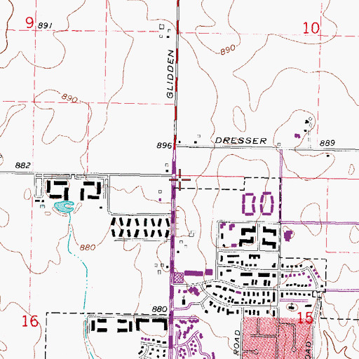 Topographic Map of Dresser School (historical), IL