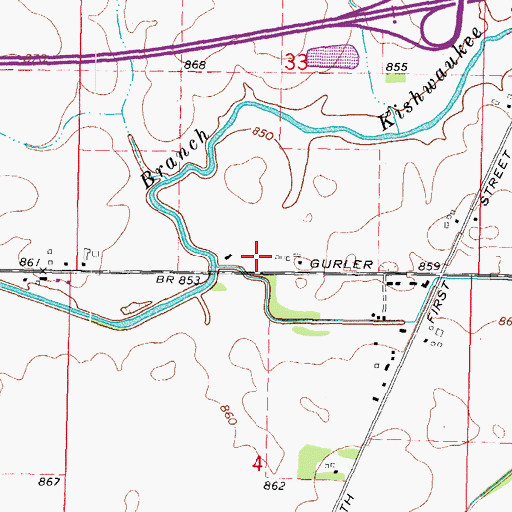Topographic Map of Bemis School (historical), IL