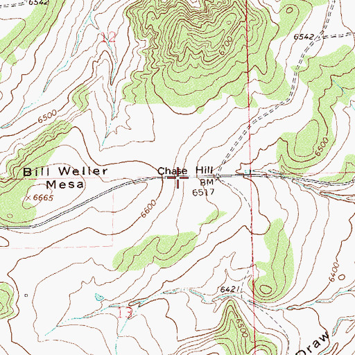 Topographic Map of Chase Hill, CO