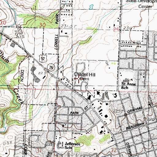 Topographic Map of Chapel Hill Memorial Gardens, IL