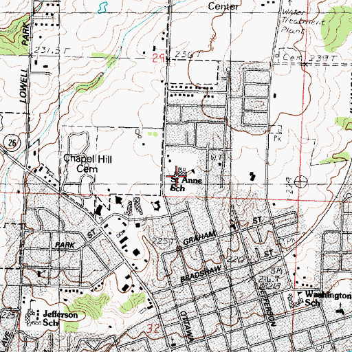 Topographic Map of Saint Anne School, IL