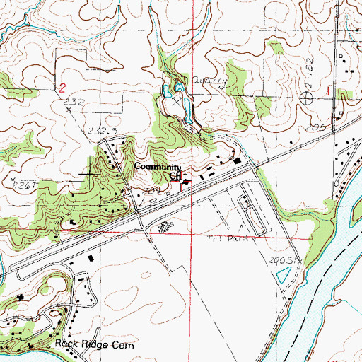 Topographic Map of Community Church, IL
