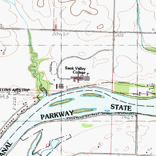 Topographic Map of Sauk Valley Community College, IL