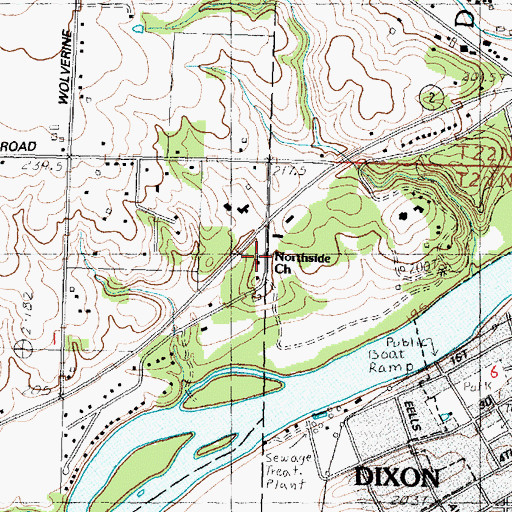 Topographic Map of Northside Church, IL