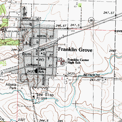 Topographic Map of Franklin Center High School, IL