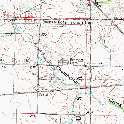 Topographic Map of Emmert Cemetery, IL