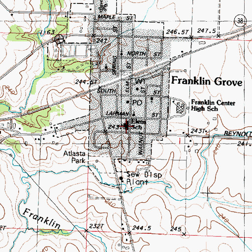 Topographic Map of Franklin Center Elementary School, IL